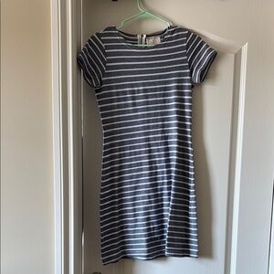Sail to Sable Black and White Sheath Dress Casual Short Sleeve